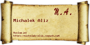 Michalek Aliz névjegykártya